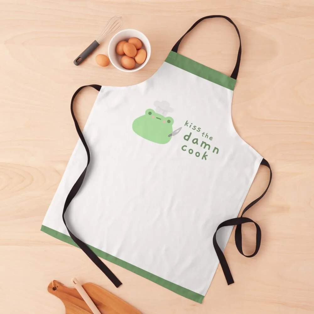 

chef frog says "kiss the damn cook" and i would do it if i were you Apron apron waterproof apron Things for kitchen