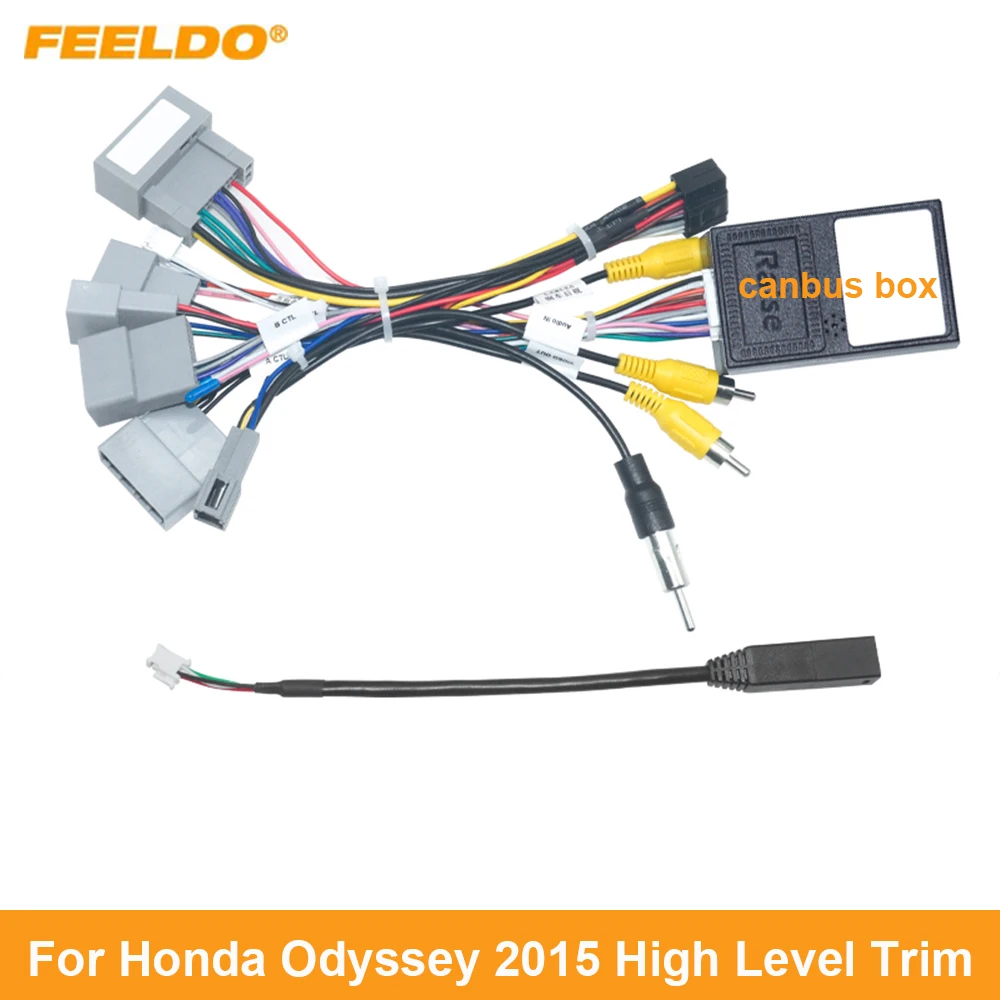 FEELDO Car 16pin Audio Wiring Harness For Honda Odyssey (2015) Aftermarket Stereo Installation Wire Adapter