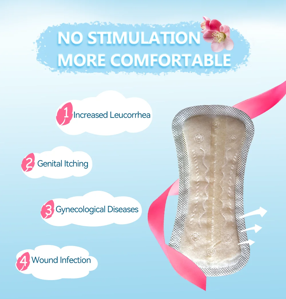 50pc Chinese Herbal Gynecological Pads Medicine Tampons Vaginal Infection Silver-ion Gynecol Cure Care Medicated Sanitary Napkin