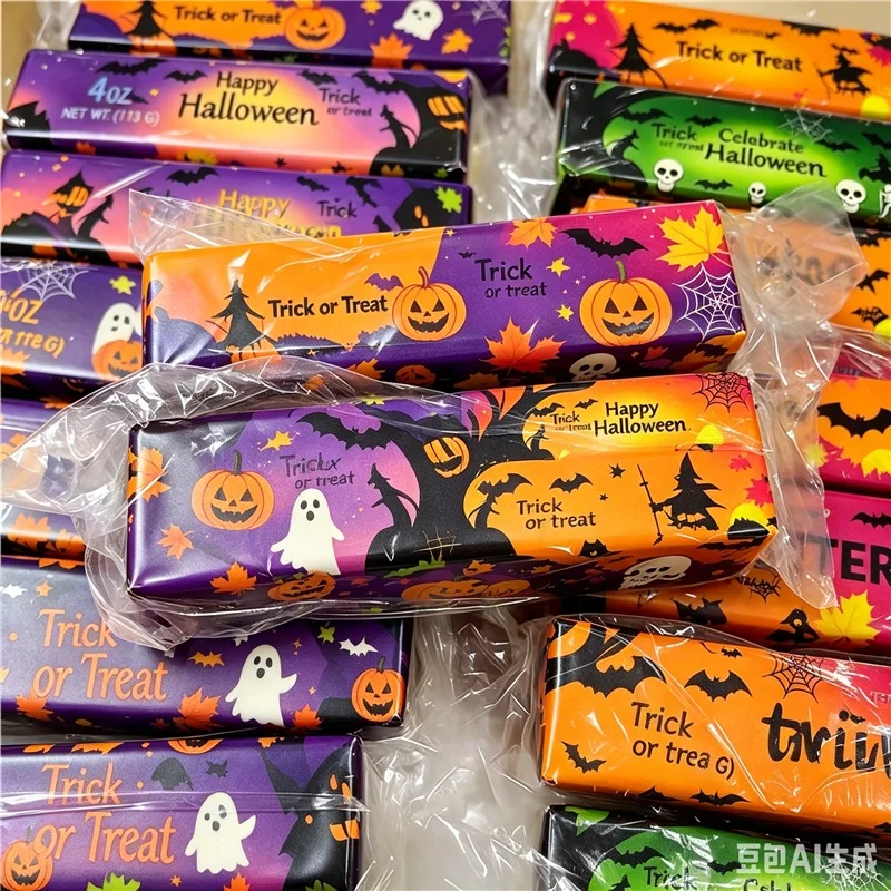 Halloween Themed Butter Stick Squishy Toy Have Scented Slow Rising Squeeze Pumpkin Ghost Pattern Stress Relief ADHD Toy Gift
