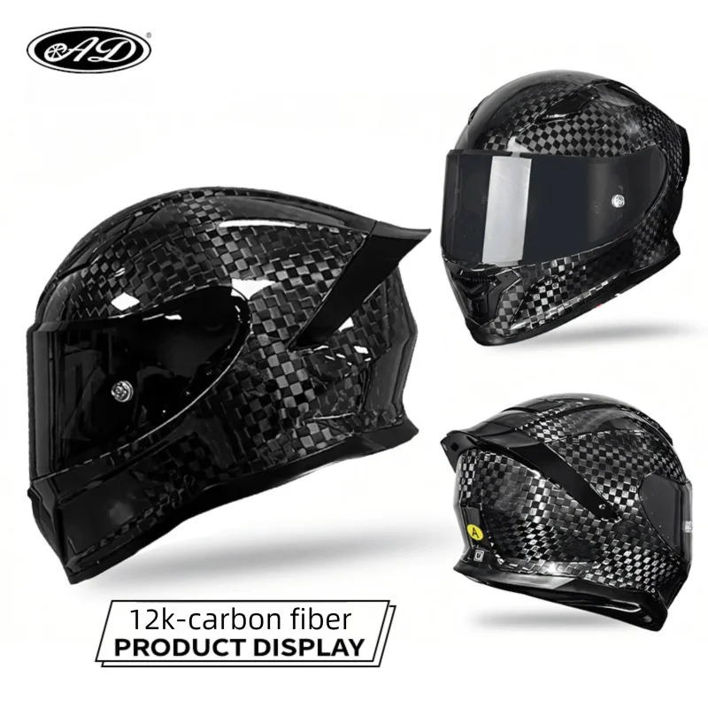 Nuevo casco de motocicleta de cara completa de fibra de carbono de alta calidad con protección solar, cascos con certificación DOT al por mayor de fábrica