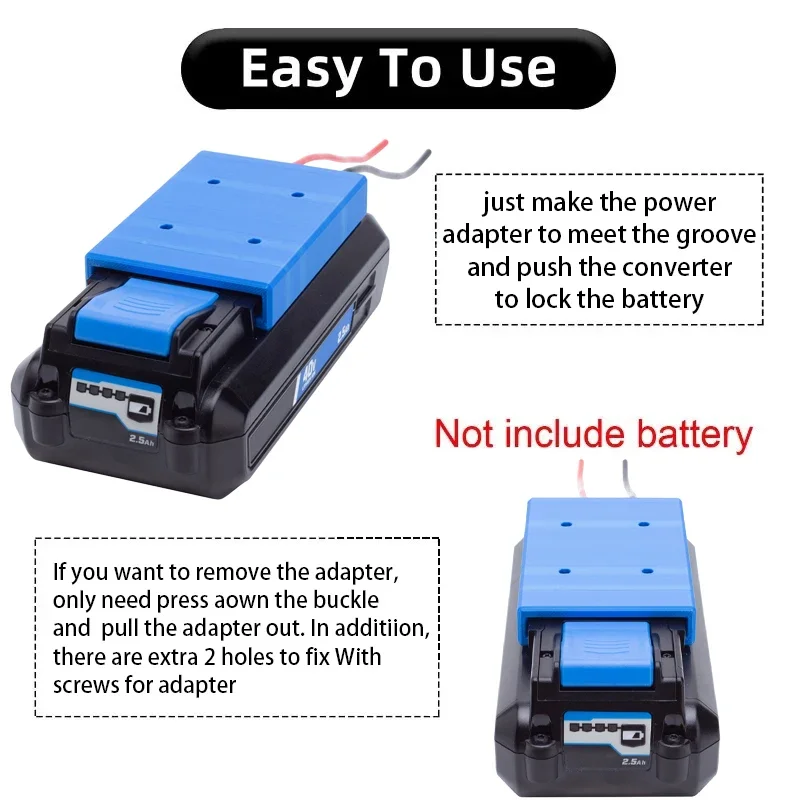 Battery DIY Adapter For HART 40V Team Lithium 14 AWG Wireless Output DIY Use