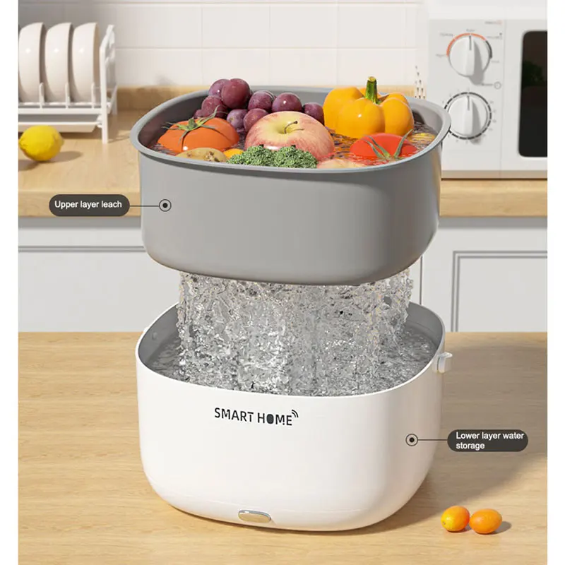 Xiaomi Electric Fruit And Vegetable Cleaning Machine, Food Ultrasonic Cleaning Bucket, Large Capacity Cleaning Machine