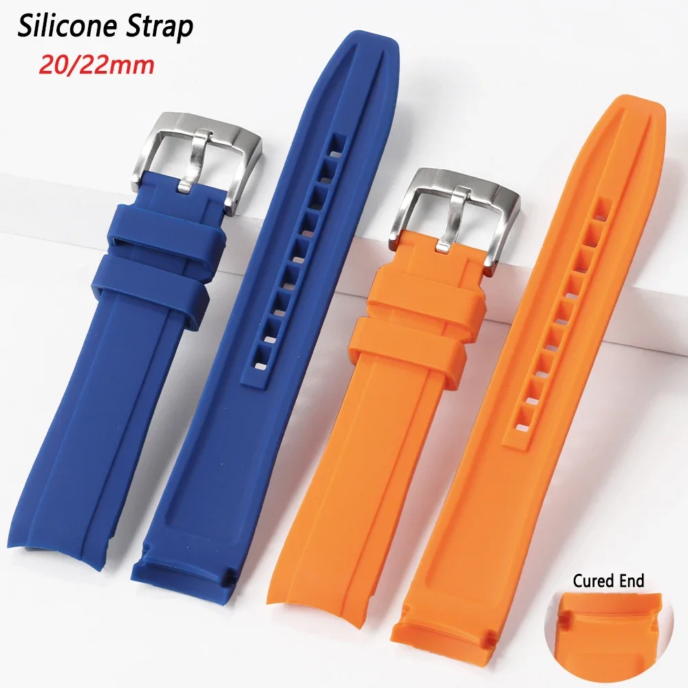 20mm 22mm Silicone Bracelet for Swatch Waterproof Wristband for Citizen Curved End Arc Rubber Strap Men Universal Watch Band