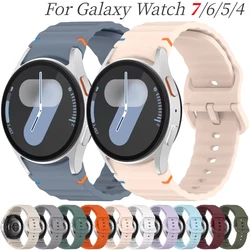 Official Silicone Strap For Samsung Galaxy Watch 7/FE/6/5/4 44mm 40mm 5 Pro Wave Bracelet Galaxy Watch 6 Classic 45mm 46mm Band