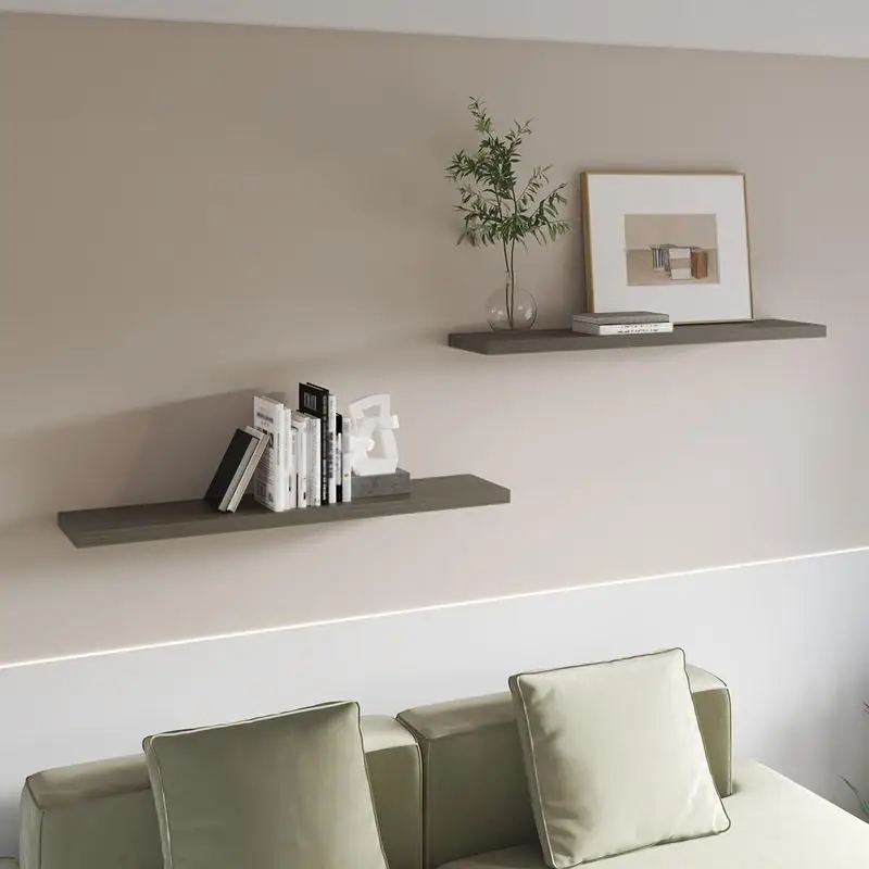 رف عائم بلمسة نهائية من خشب البلوط الدخاني لديكور المنزل الأنيق وحلول التخزين - مثالي لغرفة المعيشة أو غرفة النوم أو المكتب #1