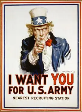 I Want You U.S. Army Recruitment Vintage SILK POSTER Decorative Painting & Calligraphy