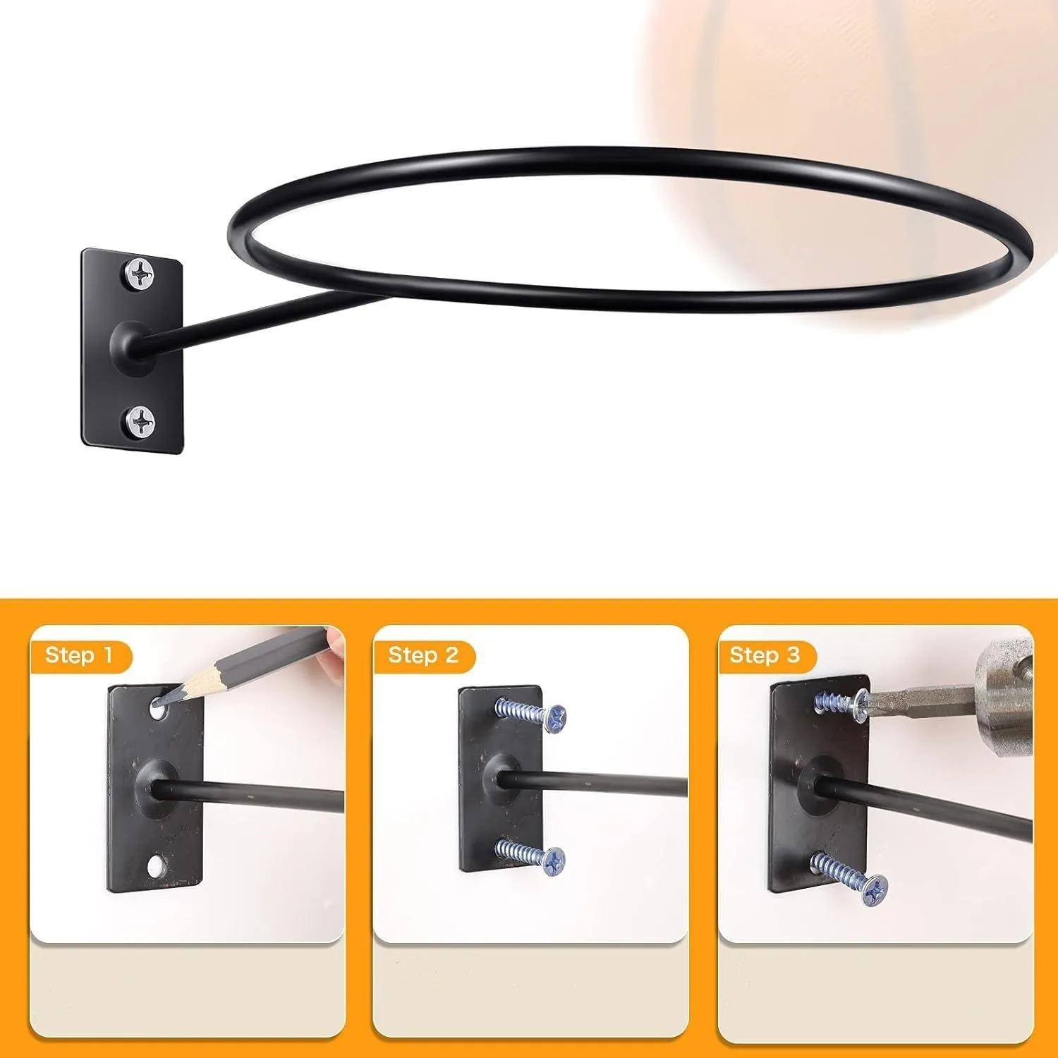 1-teiliges Mehrzweck-Fußball-Display-Regal, Ballhalter, Wandmontage, Basketball-Aufbewahrungsregal, Wohnzimmer-Dekoration, platzsparend