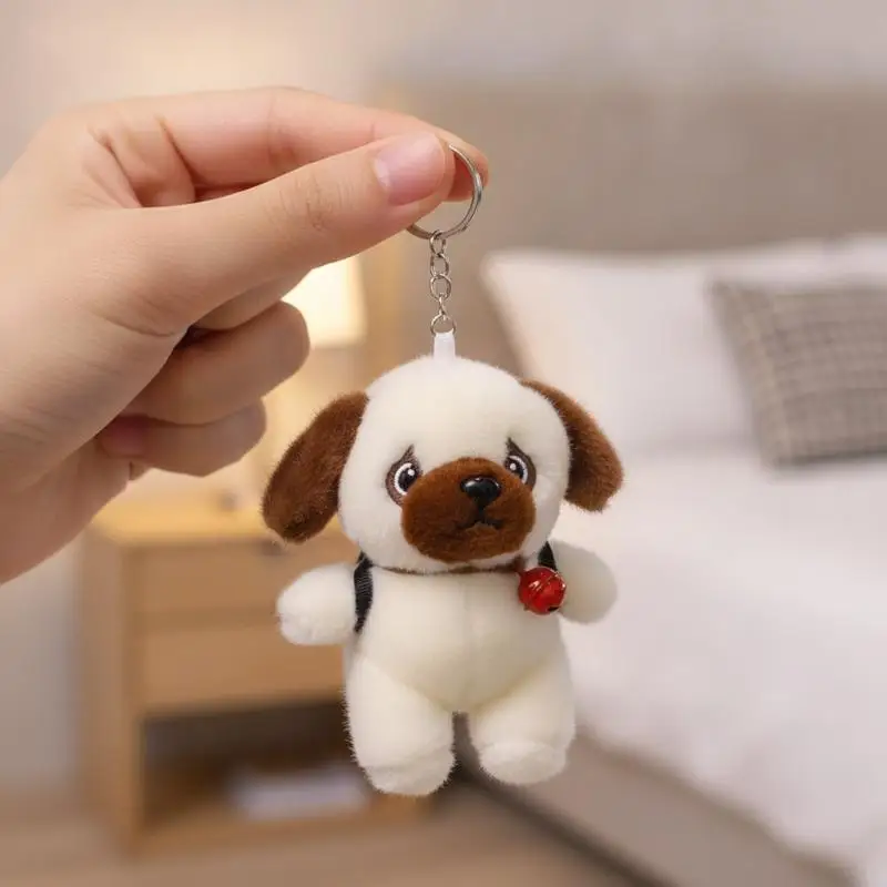1Pcs Cute Animal Plush Doll Keychain Kawaii Stuffed Bear Puppy Cat Toy Soft Bag Charm Backpack Pendant Keyring Gift for Girls Wo