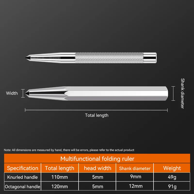 Round Hoop Shank Alloy Steel Center Punch Metal Positioning Drill Press Positioning Drill Anti-skid Center Punch Center Hole