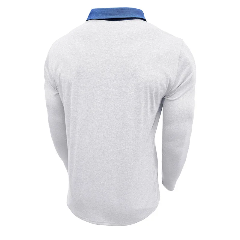 Langarm-Poloshirt für Herren, lässig, schmale Passform, Henley-Kragen, T-Shirt mit Tasche, Smart Blend Tops – Detail 32