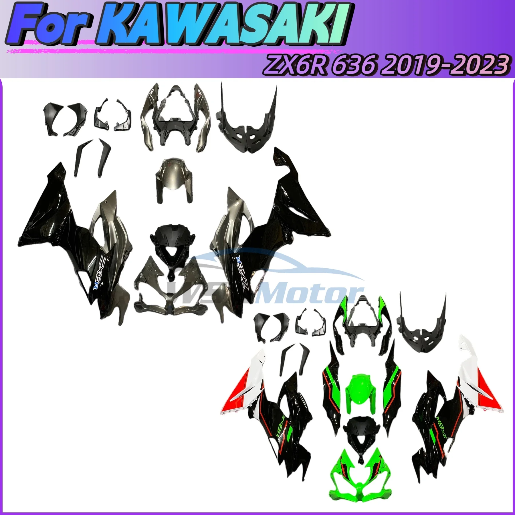 

Motorcycle Fairing Kit For Kawasaki Ninja ZX6R 2019 2020 2021 2022 2023 ABS Plastic Injection Bodywork Full Fairings ZX 6R 19-23