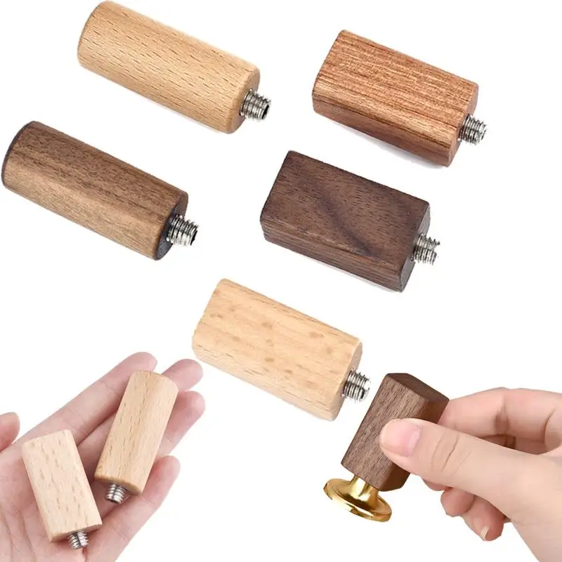 

Wood Handle Wax Seal Stamp Accessories Portable Mini Diy Seal Tool Retro Pearwood Walnut Handles Post Gifts Decorative