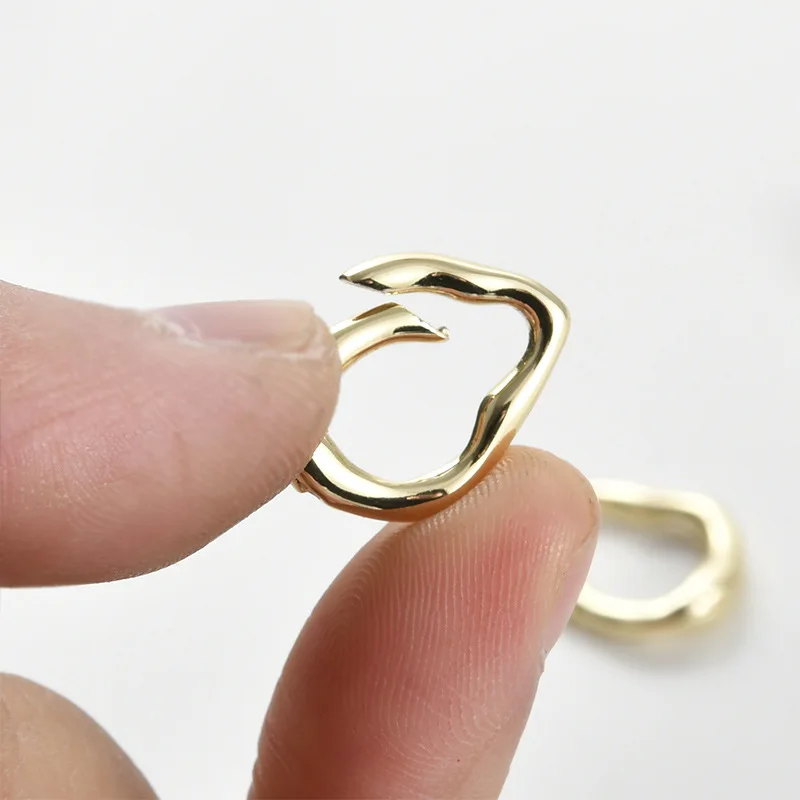 14k Gold Color Irregular Special-shaped Spring Buckle Connecting Buckle DIY Handmade Beaded Bracelet Necklace Accessories