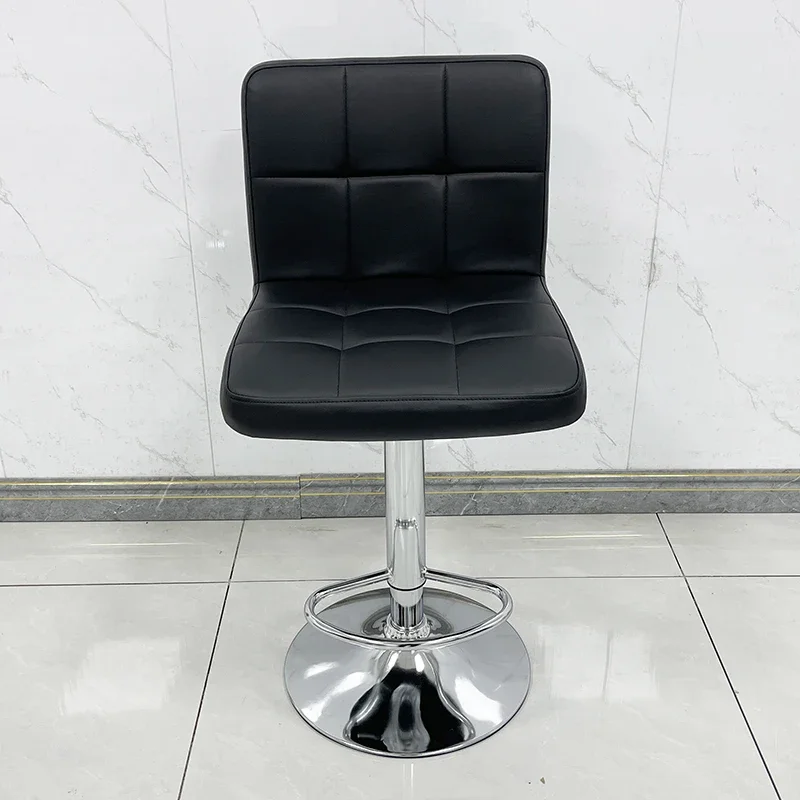 Height Adjustable Bar Stool with Rotating Backrest with Lifting Function- Metal Frame
