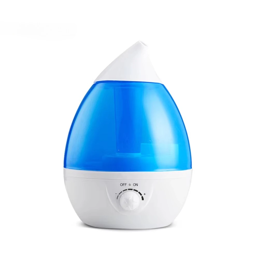 2.6L Water‑Drop Shaped Air Humidifier,7‑Color Changing LED Light Knob Adjustable Mist Humidifier