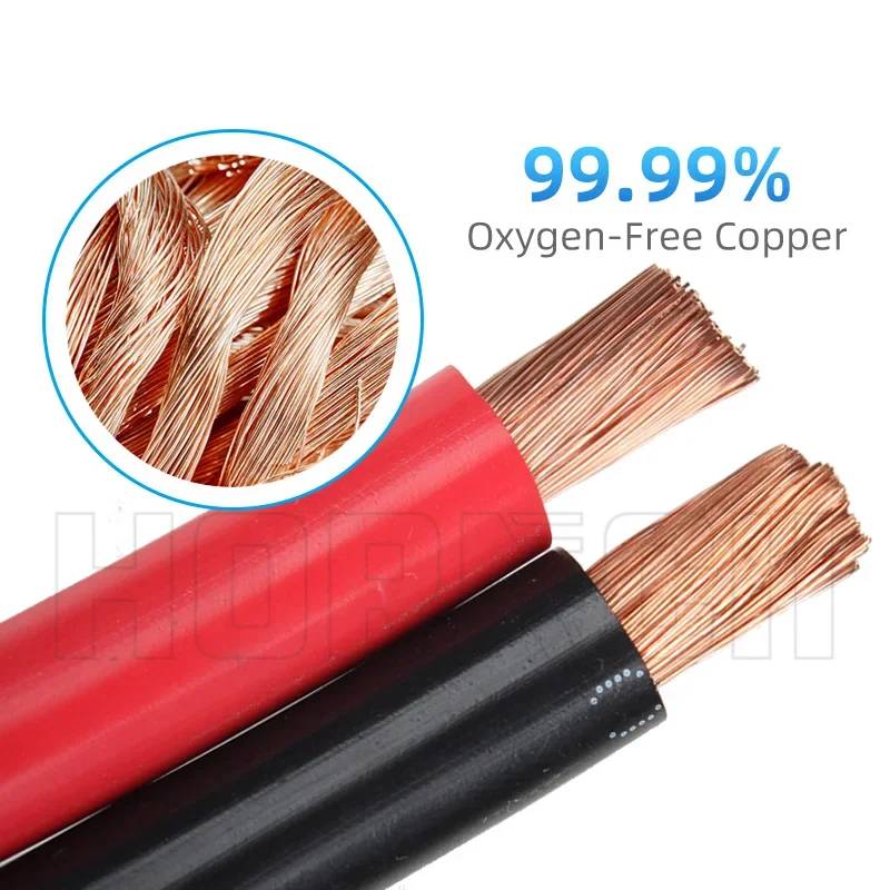 Battery Inverter Cable 8 6 4 2 AWG Stranded Copper Wire Connector with Solder Ground Jumper Cable for Car RV Boat Starter Solar