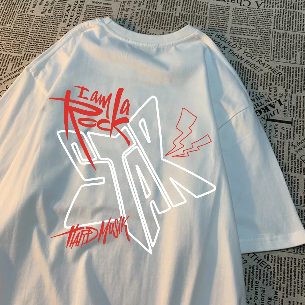 

I Am A Rock Funny Printing T-Shirt Men Summer Cool Tshirts Street Hip Hop Tee Clothes Cotton Casual Fashion Short Sleeve Male