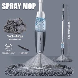 Magic Spray Mop pavimento in legno con cuscinetti in microfibra riutilizzabili manico a 360 gradi finestre di casa cucina Mop spazzatrice scopa strumenti puliti