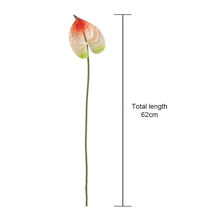 10 Stück/Set PU Kunstblumen Anthurium Brautstrauß Hochzeitsdekoration Künstliche Palmenblumen Heim-Party Tisch-Blumenarrangement – Detail 2