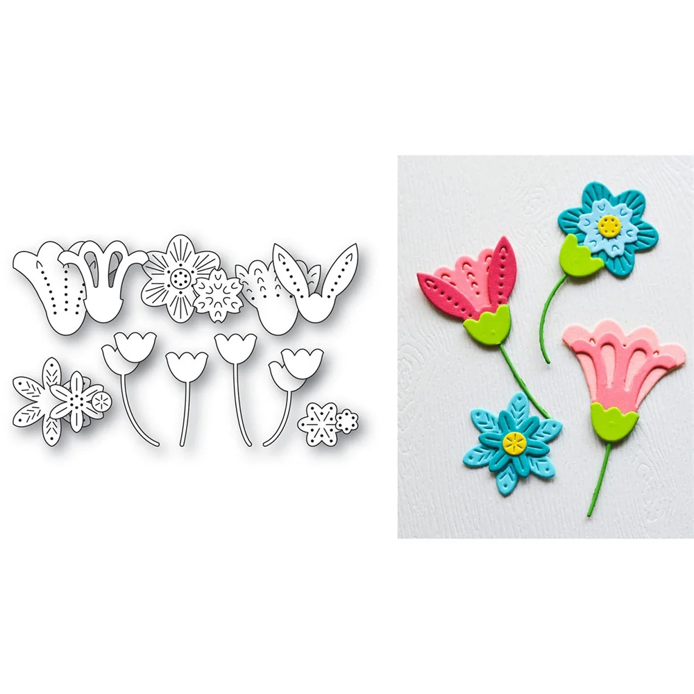 Cinched Frames Dies Scatter Flowers Metal Cutting Die Stencils for Decoration Mold Craft Embossing Template DIY Handmade Knife