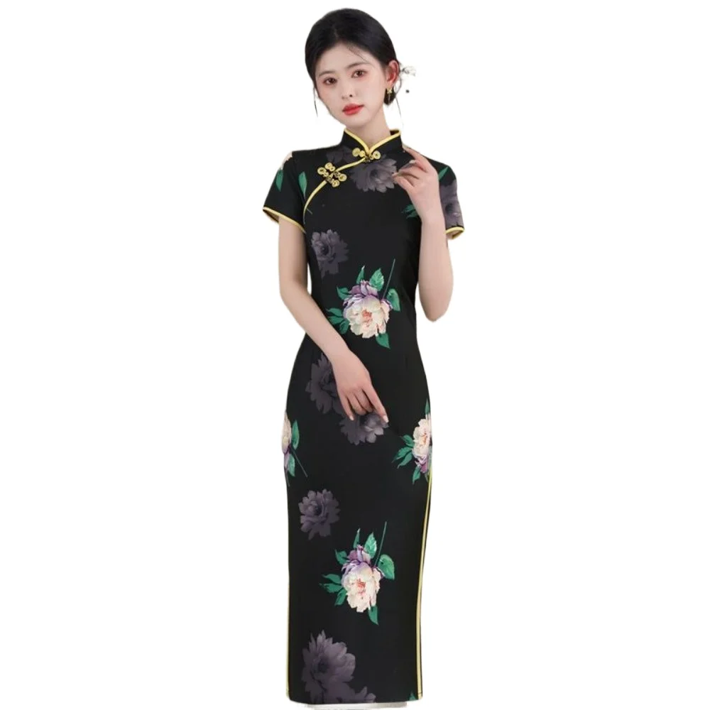 Chinese Style Qipao 2025, Summer Slim Fit Cheongsam, Luxury Modern Dress Daily Wear Elegant Cheongsams Mujer Pettyt