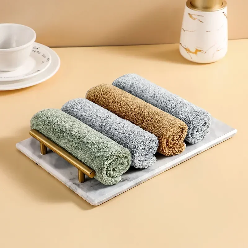 Bamboo Charcoal Fiber Water Absorption Cleaning Cloth Rags Non-Stick Oil Washing Kitchen Towel Household Cleaning Tools