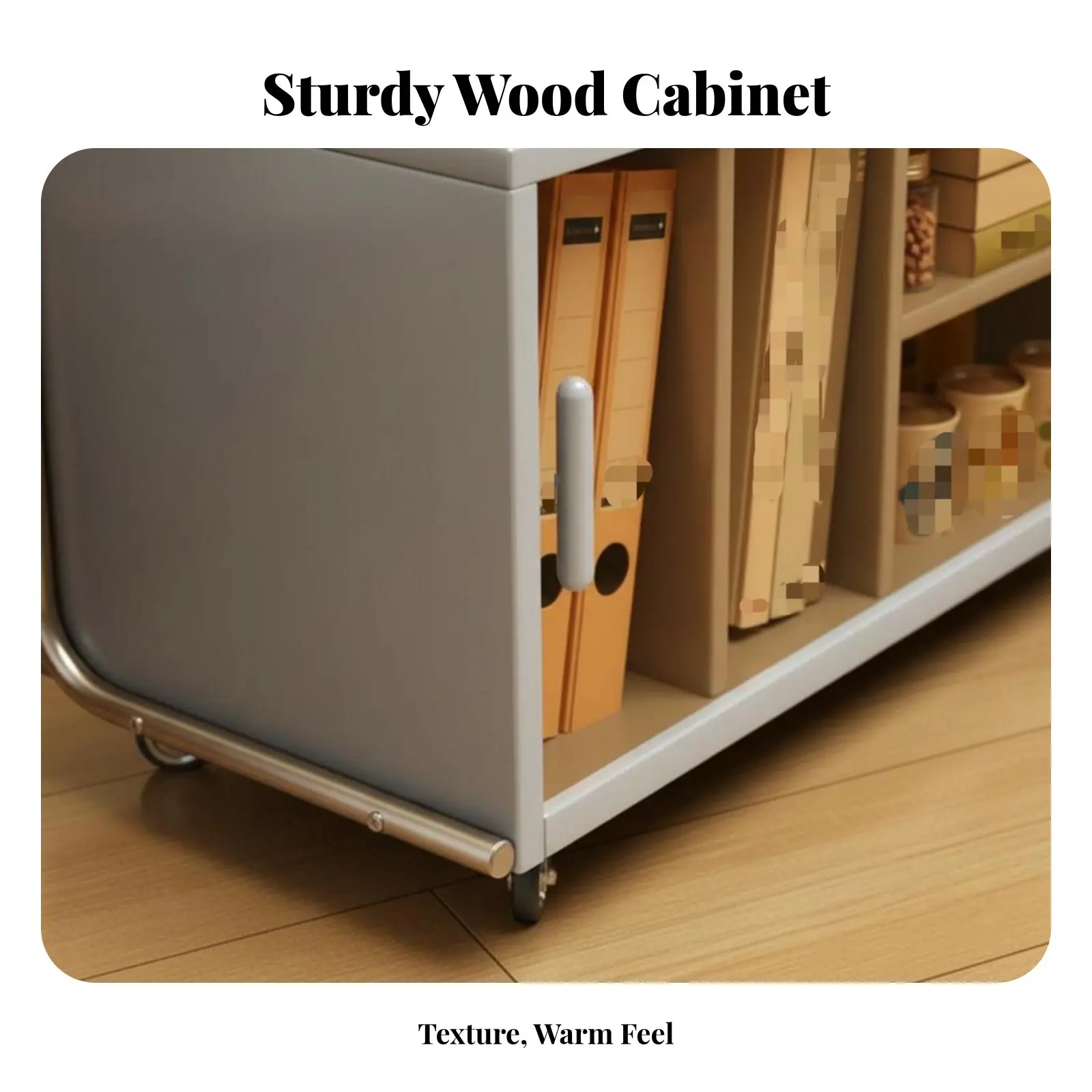 2-Tier Rolling End Table Full Wood Construction Storage Rolling Table Multi-Functional Built-in Handle for Homeowners, Students view 2