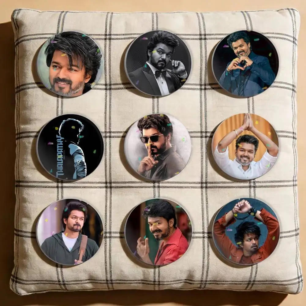 

Thalapathy V-Vijay I-India Laser Badge Creative Pins Brooch for Bag Clothes Hat Decor Gifts Fans Collect