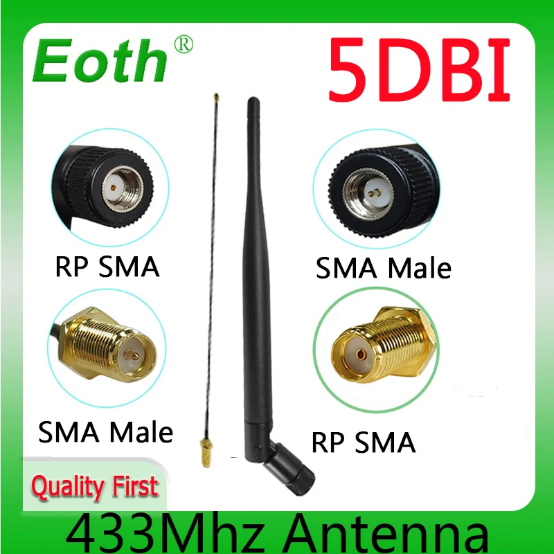 Hurtownia Eoth Antena 433Mhz LORA 5dbi GSM 433 mhz Złącze Gumowe 433m Lorawan IOT SMA Męski Żeński Przedłużacz Pigtail