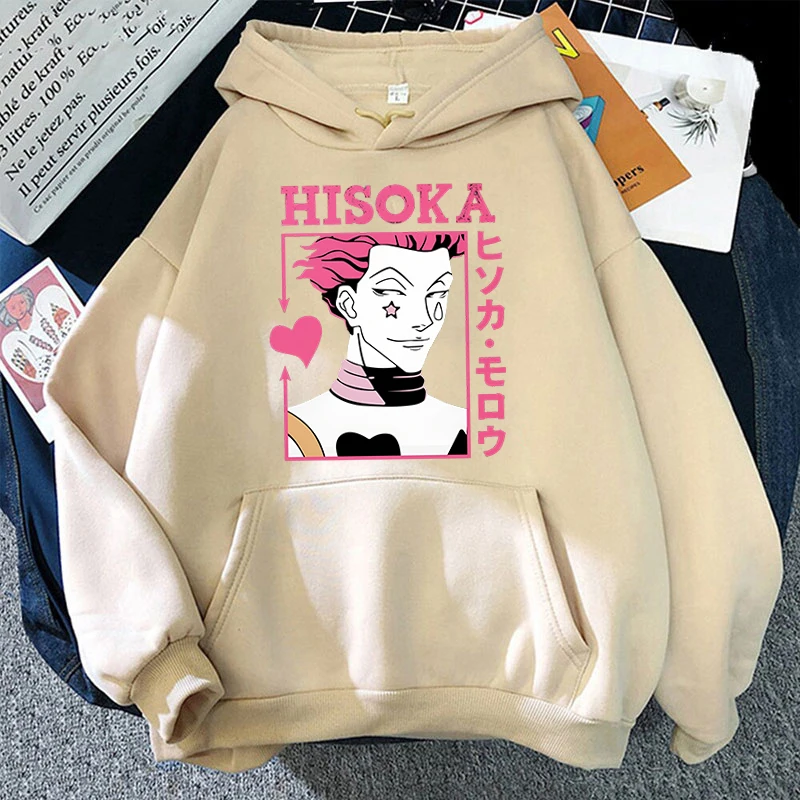 Homens e mulheres com capuz Hisoka estampado, pulôver casual, moletom personalizado, anime engraçado, plus size, novo