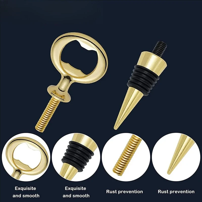 20 Pcs Blank Stainless Steel Bottle Opener & Wine Stopper Kit, Flat Beer Bottle Opener Inserts Hardware for DIY Craft