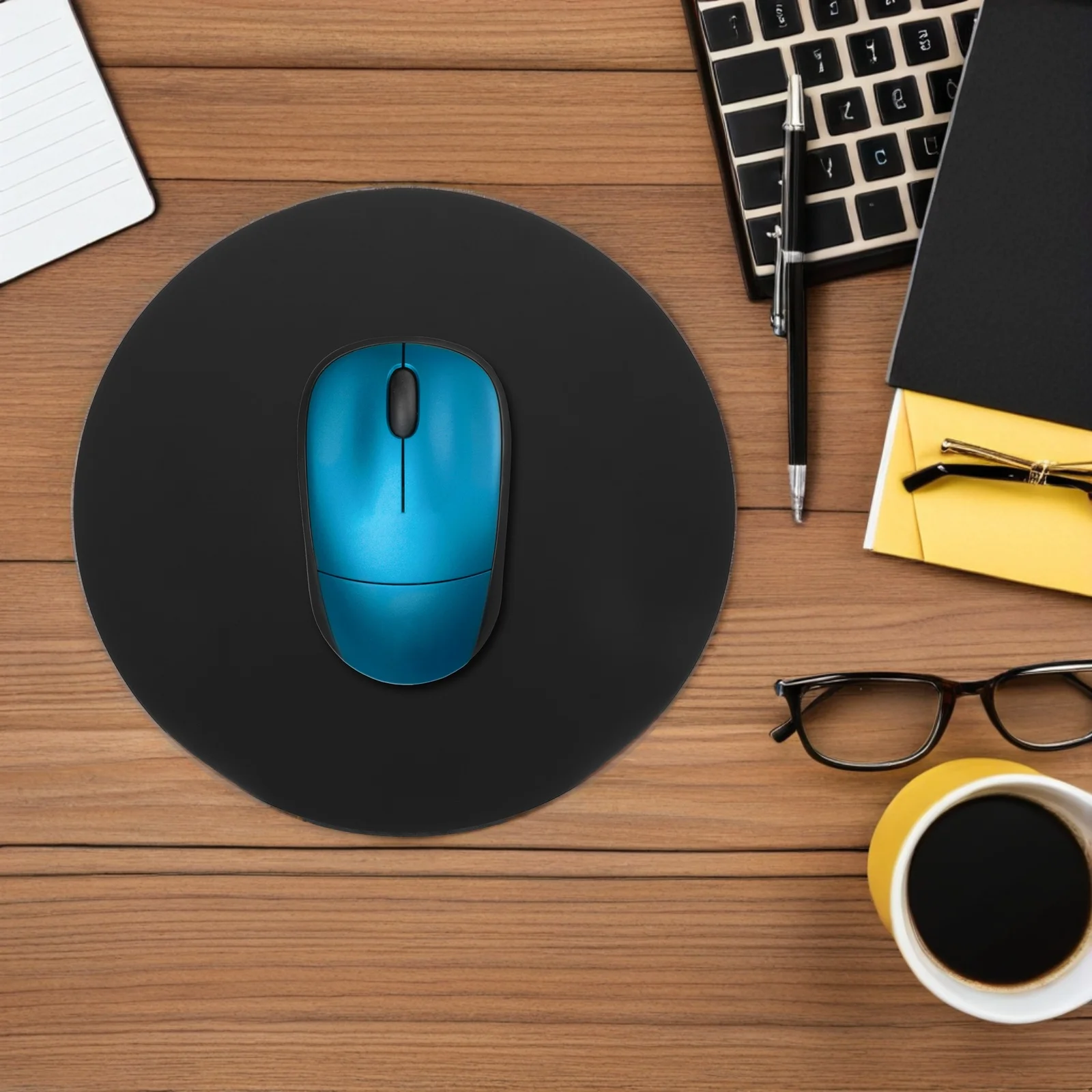 Podkładka pod mysz z twardego stopu aluminium, dwustronna, wodoodporna, metalowa, szybka i precyzyjna kontrola, do użytku w biurze, na biurko, czarna.