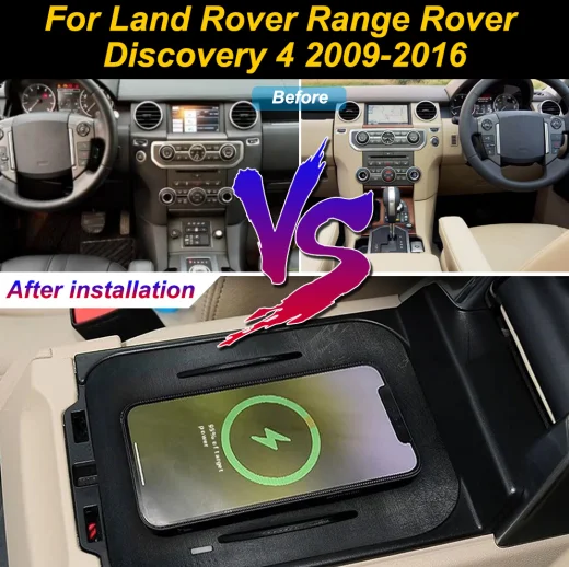 2Din For Land Rover Range Rover Discovery 4 2009-2016 Car Wireless Mobile Phone Charger Center Console Storage fast plate holder