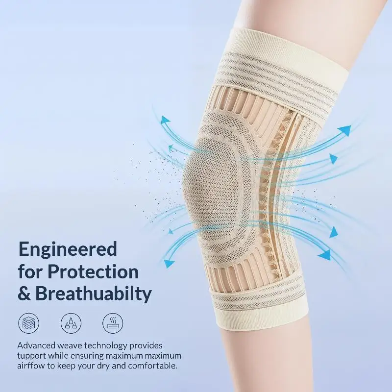 Knee Cover 1 Pair Summer Breathable Non Slip Kneepads Joint Pain Relief Support for Fitness Travel