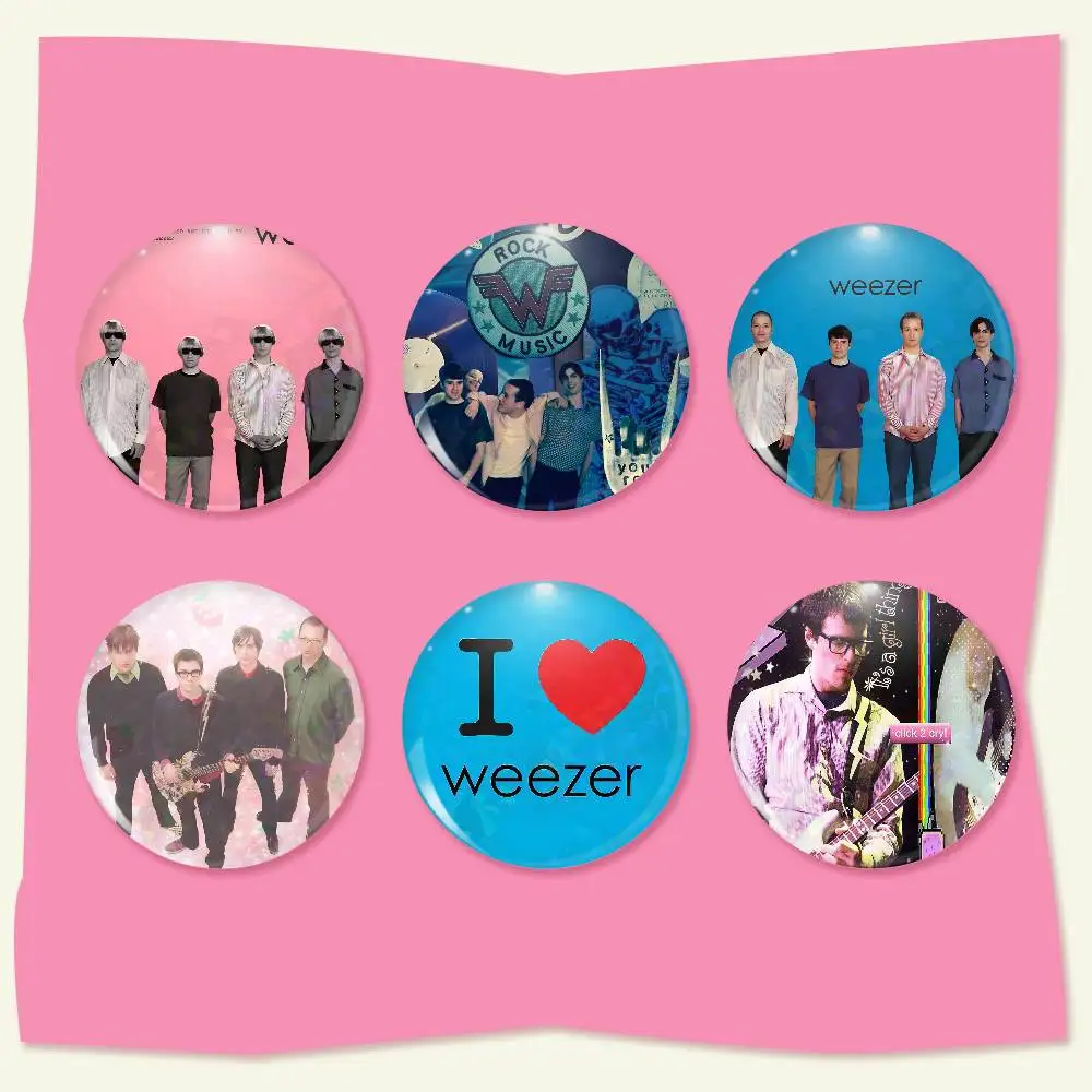 Brooch Figure Icon Badge Handmade Brooches For Backpack Clothes Decoration Weezer Tinplate