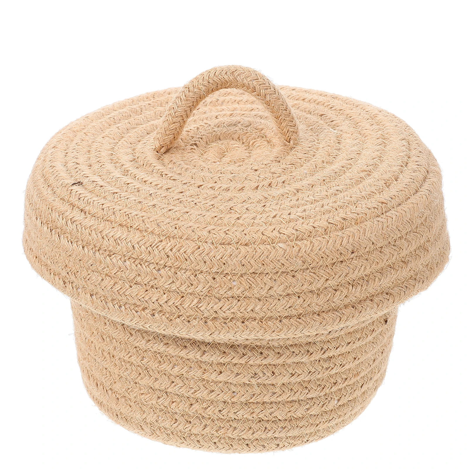 

Chic Cotton Rope Woven Storage Basket With Lid Multipurpose Organizer For Bedroom Desktop Homepastoral Style Container