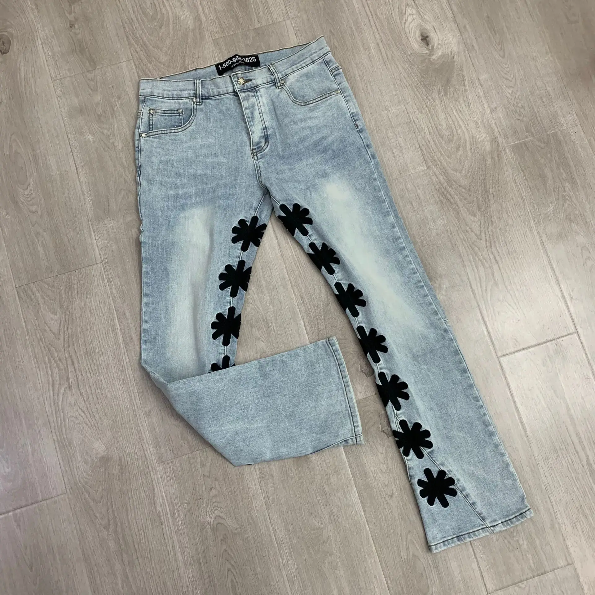 LOSTSHDWS 2025 New Jeans Heavy-Duty Embroidered High-Street Unisex Casual Fashion Jeans