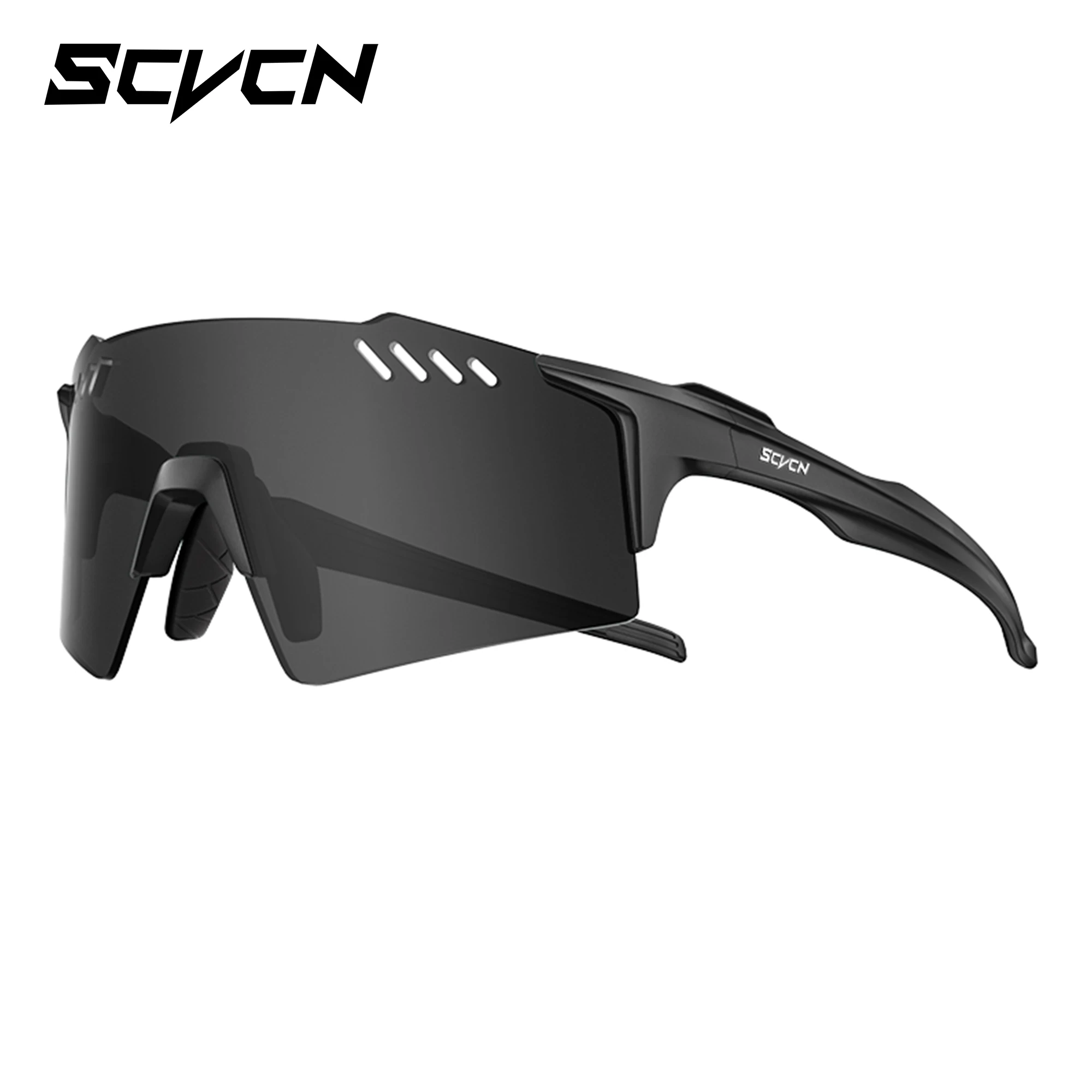 SCVCN Wanderbrillen, modisch, randlos, Fahrradbrille, Outdoor-Sport, Laufen, Fahren, Sonnenbrille für Herren, Schutzbrille, MTB, Fahrrad, 1-Linse