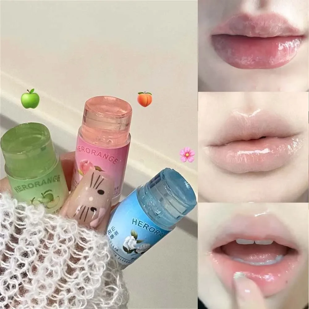 Transparent Coconut Fruit Lip Balm Lip Care Moisturizing Fade Fine Lines Jelly Lip Gloss Lipstick Anti-drying Hydration Makeup