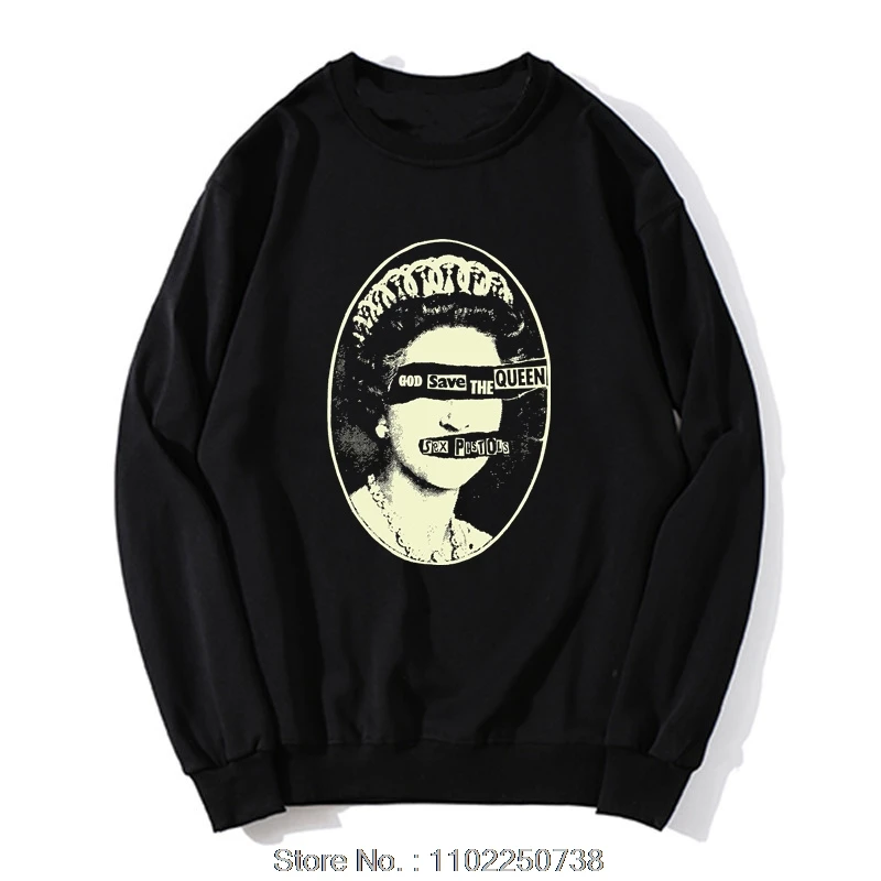 Sex Pistols Hoodie God Save The Queen Pullover Sweatshirt Male Vintage Print Oversized  Clothing Homme Anime Men Streetwear