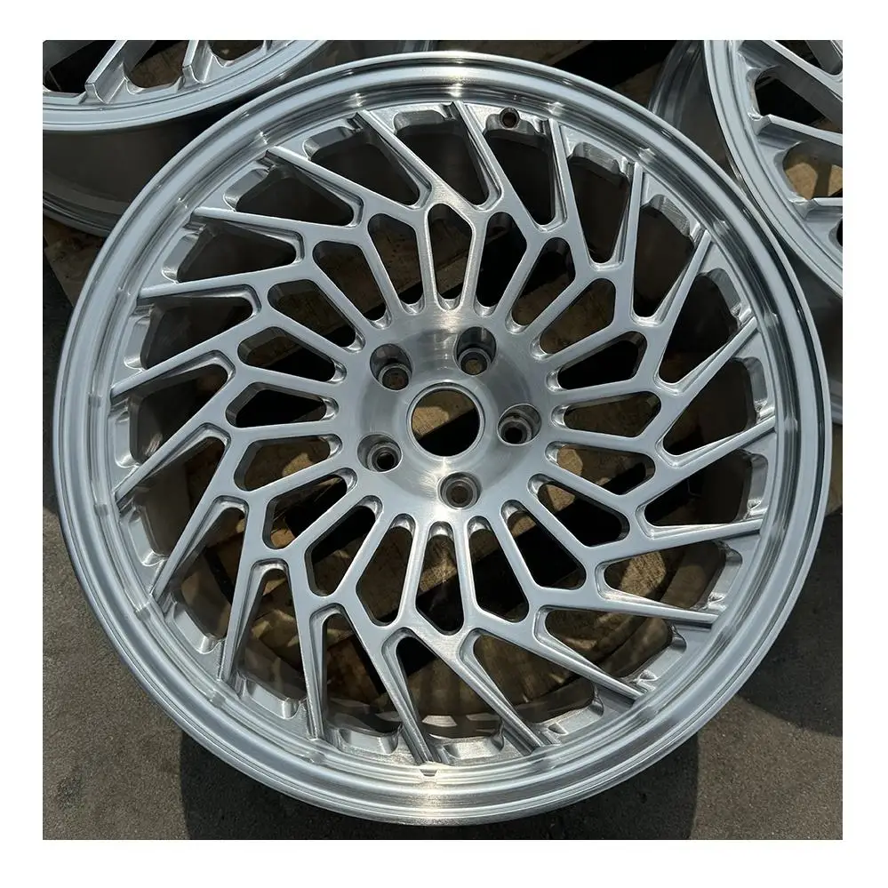 Factory Hotsale Custom Size18-24inch  Forged Car Wheel 6061-T6 Alloy Monoblock Wheels Brushed Silver Passenger Car Rim