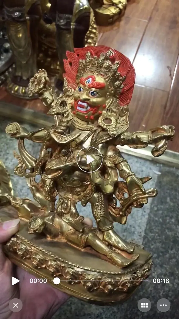 10 inch 31 cm high pure copper six arms