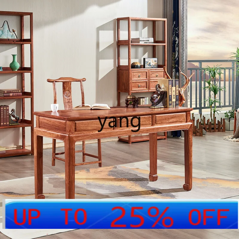 

lmm red sandalwood office small desk Chinese-style household simple computer desk all solid wood writing desk