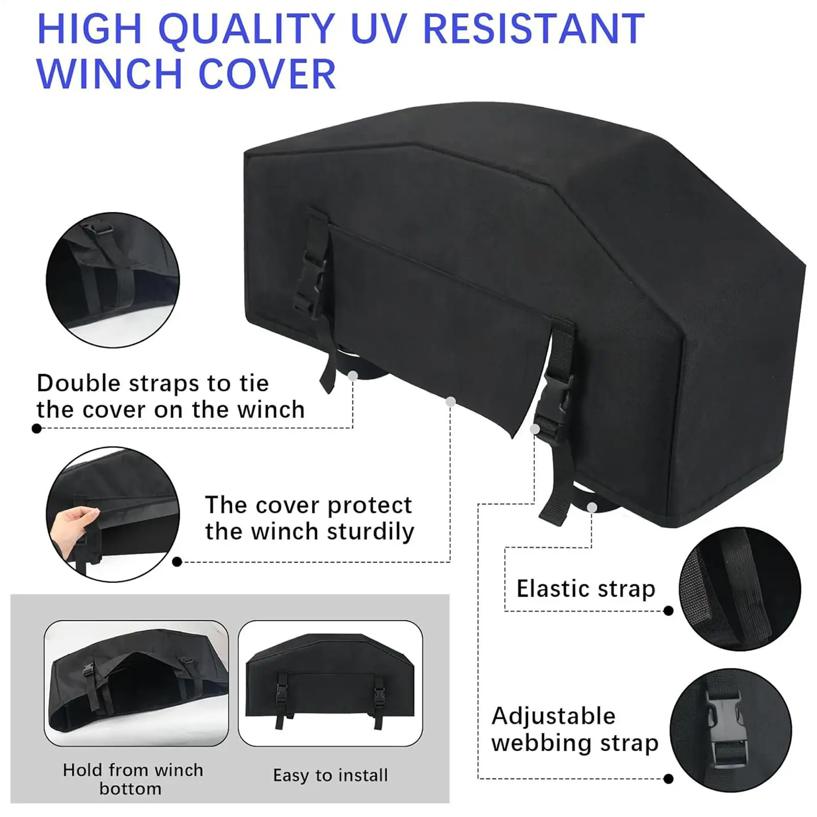 واقية غطاء الونش 8000-12000lb مقاوم للماء غطاء الونش في الهواء الطلق الغبار واقية الحرس لقارب شاحنة مقطورة دراجة نارية البحرية فان