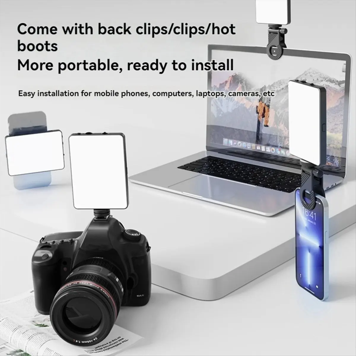 

AA90 LED Selfie Pocket Light for Phone 3000K-9900K Dimmable Photography Light CRI 80+, Rechargeable Outdoor Camera Flash