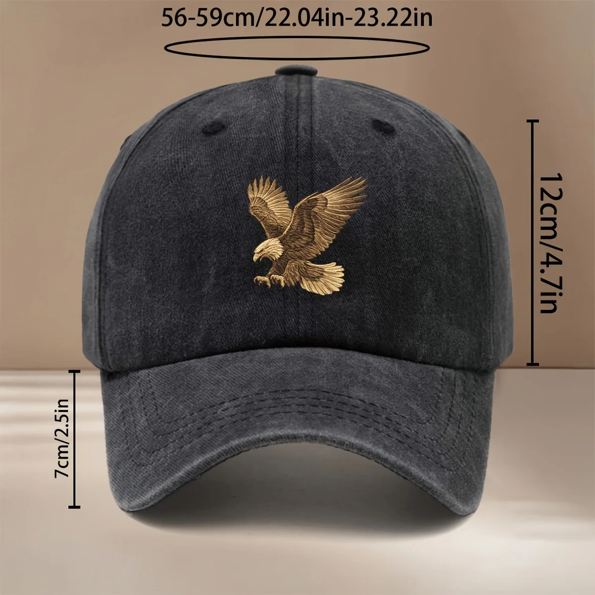 This Is a Trendy And Minimalist Baseball Cap with a Brown Eagle Pattern, Adjustable Size, Casual Hat for Both Men And Women, Com