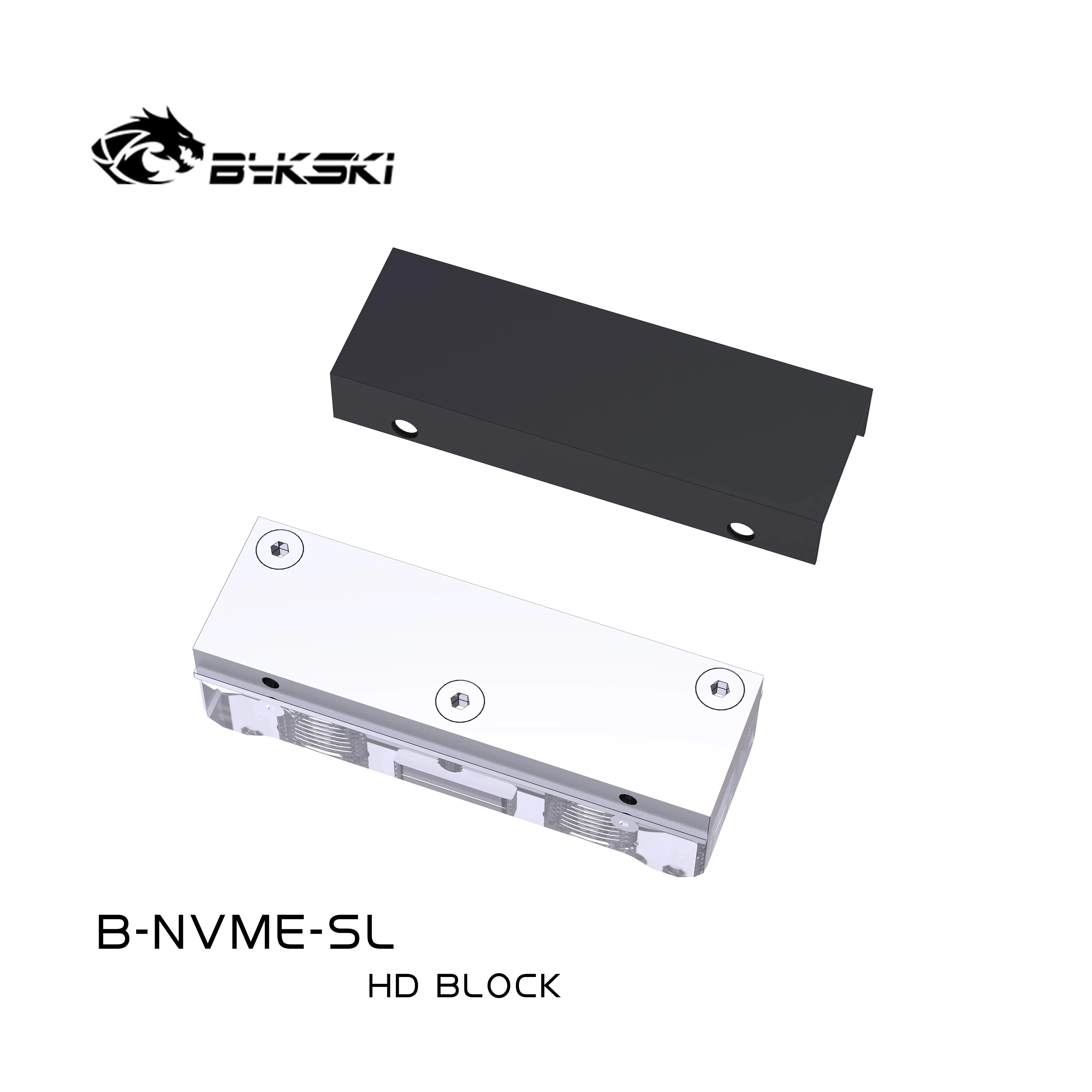 Bykski B-NVME-SL, M.2 SSD RAM Blocco di raffreddamento ad acqua Radiatore RAM acrilico Dissipatore di calore Dispositivo di raffreddamento dell\'acqua