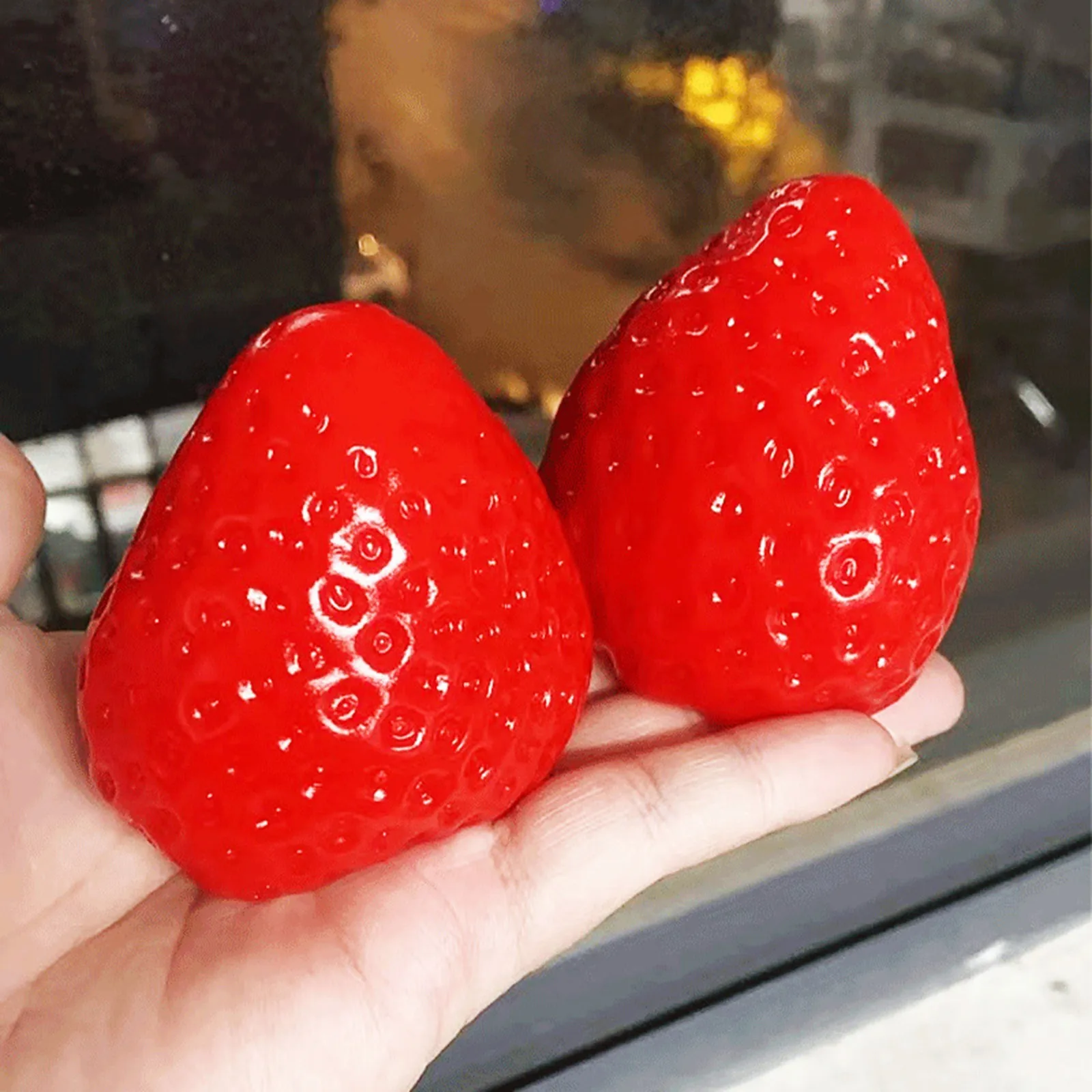Large Strawberry Simulation Squishy Toy Trendy Stress Relief Chic Big Size Fidget Decompression Stylish Squeeze Plaything