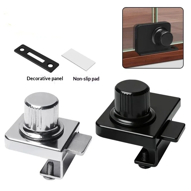 No Drill Glass Cabinet Lock With Anti Theft Design Easy Install Perfect For Home Display Cabinets Showcases